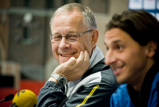 Lars Lagerbäck, förbundskapten och Zlatan Ibrahimovic