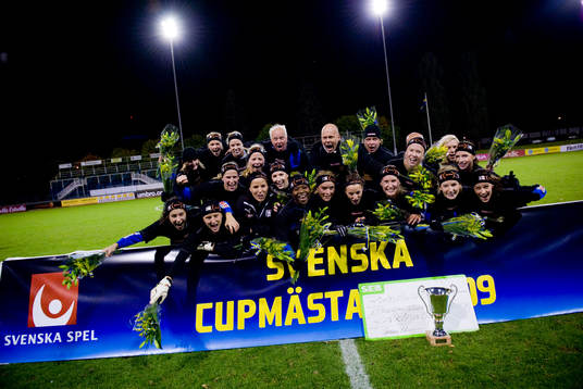 Svenska Cupmästare Linköping. Lagbild, jubel, glädje