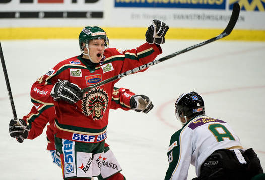 Patric Blomdahl, Frölunda, gör 1-1, jubel