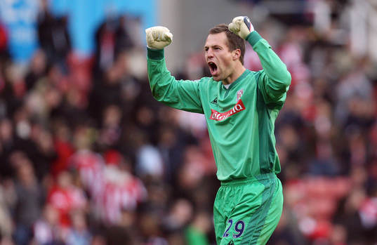 Thomas Sorensen, målvakt, Stoke, glädje, jubel