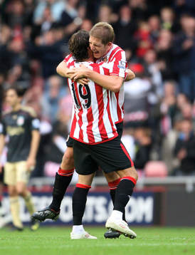 Lorik Cana och Michael Turner, Sunderland, glädje, jubel