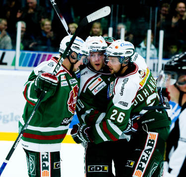 Mathias Sjöberg, Mario Kempe och Jakob Johansson, Rögle,