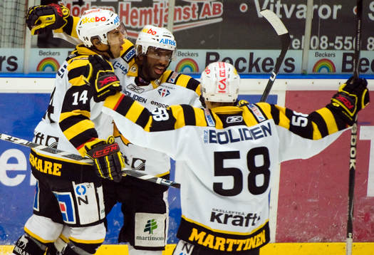 Pierre Edouard Bellemare och Yared Hagos, Skellefteå, jubel