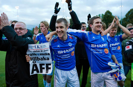 Daniel Johansson och Jesper Arvidsson, Åtvidaberg, jubel