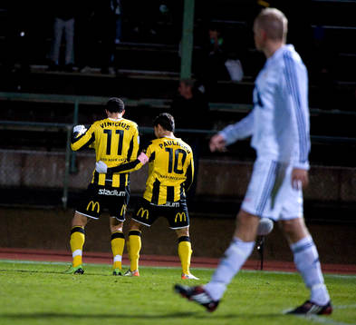 Vinicius Lopes Souto, Häcken, gör 1-1. Jubel