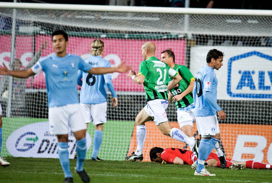 Mattias Lindström, GAIS, gör 1-0. Jubel
