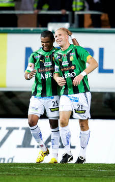 Mattias Lindström, GAIS, gör 1-0. Jubel