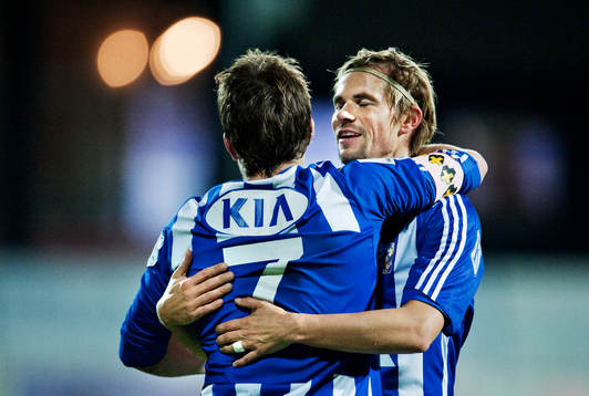 Tobias Hysén och Niclas Alexandersson, IFK Göteborg, jubel