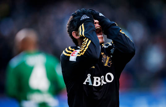 Antonio Flavio, AIK, skriker ut sin frustration