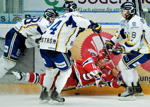 Nichlas Torp, David Ullström och Daniel Grillfors, HV71,