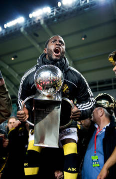 Dulee Johnsson, AIK. Svenska Mästare, SM-guld, pokal, jubel