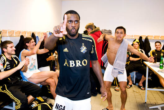 Dulee Johnson, AIK. Svenska Mästare, SM-guld, jubel,
