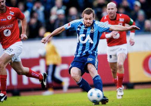 Mattias Jonson, Djurgården, skjuter mot mål