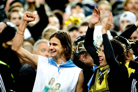 Iván Obolo, Jorge Ortiz, AIK, jubel. Svenska Mästare,