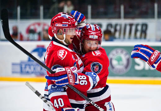 Ryan Glenn, och Linus Klasen, Södertälje, jubel