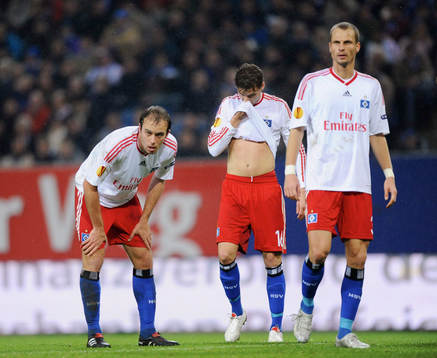 Joris Mathijsen, Marcus Berg och David Rozehnal, Hamburg