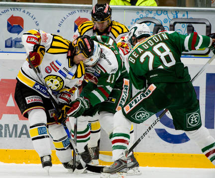 Ove Molin och Jörgen Sundqvist, Brynäs. Mattias Sjögren,