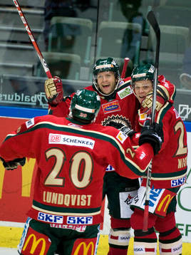 Tomi Kallio, Frölunda, gör 2-1. Jubel