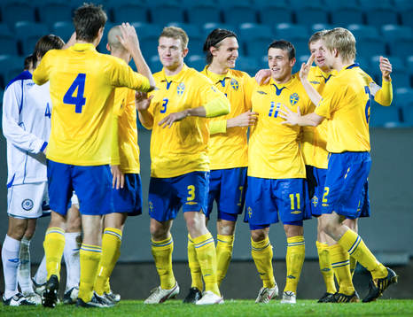 Albin Ekdal och Erton Fejzullahu, de svenska målskyttarna,