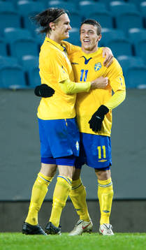 Albin Ekdal och Erton Fejzullahu, de svenska målskyttarna