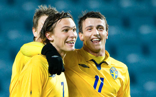 Albin Ekdal och Erton Fejzullahu, de svenska målskyttarna