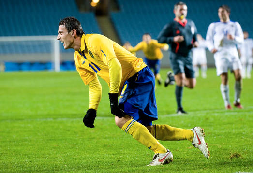 1-0, Erton Fejzullahu som jublar över målet. Jubel,