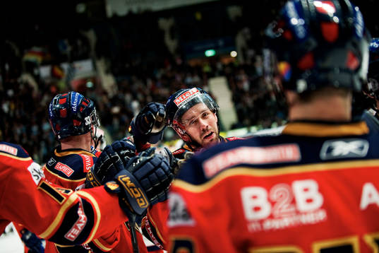 Nichlas Falk, Djurgården, gratuleras till sitt 3-1-mål