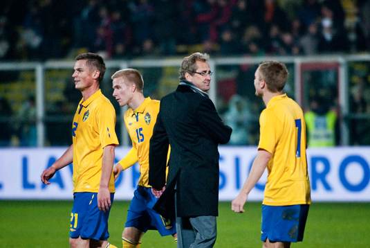 Erik Hamrén, förbundskapten Sverige tackar spelarna