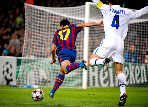 Pedro, Barcelona och Javier Zanetti, Inter