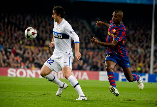 Eric Abidal, Barcelona och Diego Milito, Inter
