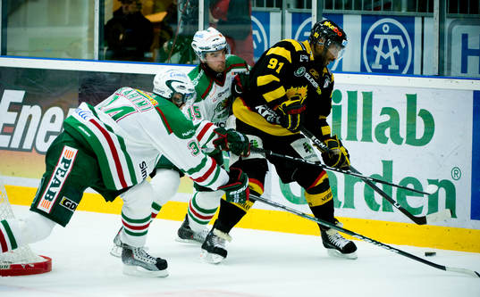 Daniel Rahimi och Dominik Granak, Rögle. Yared Hagos,