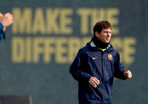 Lionel Messi joggade vid sidan