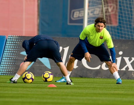Zlatan Ibrahimovic och Lionel Messi värmde upp för sig