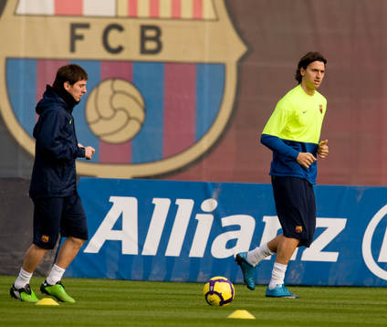 Zlatan Ibrahimovic och Lionel Messi värmde upp för sig