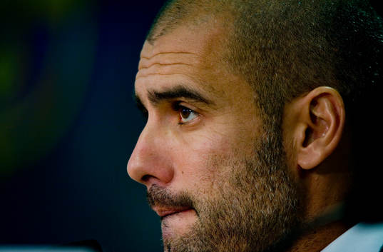 Pep Guardiola, tränare FC Barcelona, på presskonferens