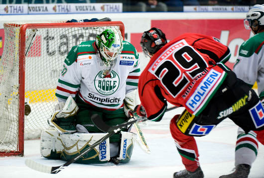 Cristopher Nihlstorp, Målvakt Rögle och Andreas Molinder,
