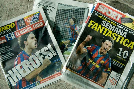 Zlatan Ibrahimovic, Barcelona, på spanska löpsedlar