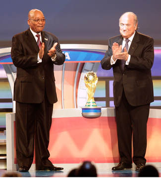 Jacob Zuma, president, Sydafrika och Sepp Blatter,