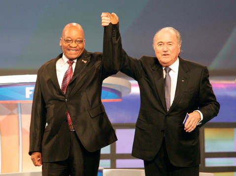 Jacob Zuma, president, Sydafrika och Sepp Blatter,