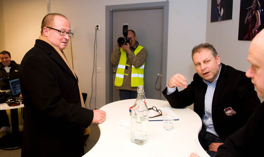 PeO Larsson, sportchef och Göran Karlström, tränare,
