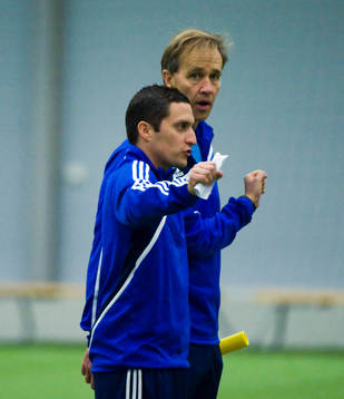 Carlos Banda, tränare och Lennart Wass, tränare,