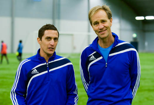 Carlos Banda, tränare och Lennart Wass,