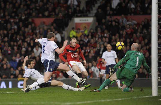 Fotboll, Premier League, engelsk, Manchester United - Aston