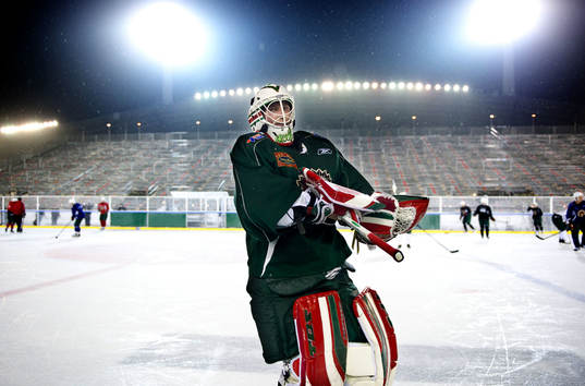 Inför Frölunda - Färjestad på Ullevi. Johan Holmqvist,