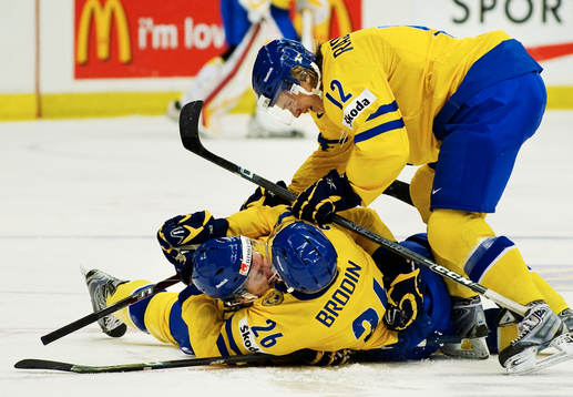 Mattias Ekholm, Daniel Brodin och Dennis Rasmussen,