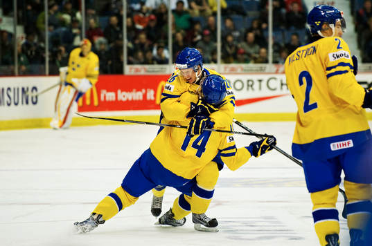 Daniel Brodin och Mattias Ekholm, Sverige, jubel