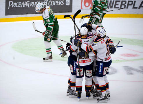 Marcus Nilsson, Djugrården gjorde 1-0, Jubel. Depp av Eric