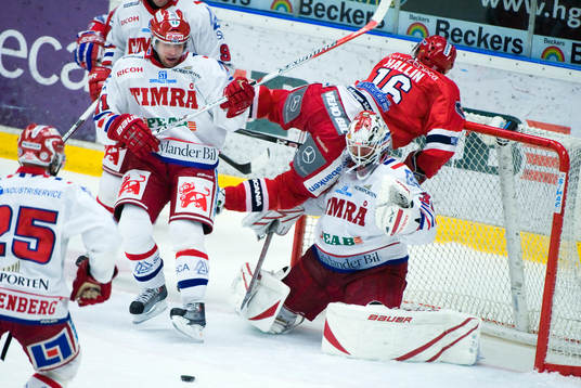 'Peter Nylander och Andreas Lindbäck, målvakt, Timrå