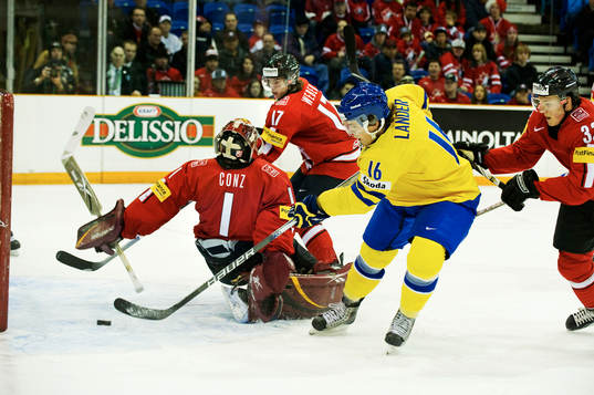 Anton Lander, Sverige, gör 2-0