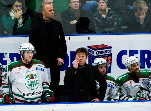 Tommy Sjödin och Gunnar Persson, tränare, Rögle